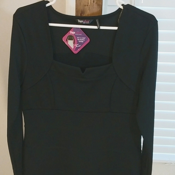 Shapesational Ultimate Shaping Black Long Sleeves Dress Size L Shape Built In - Picture 2 of 14